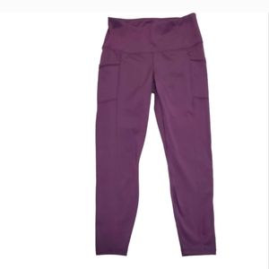 Yogalicious High Waist Squat Proof Yoga Capri Leggings with Side Pockets Size M